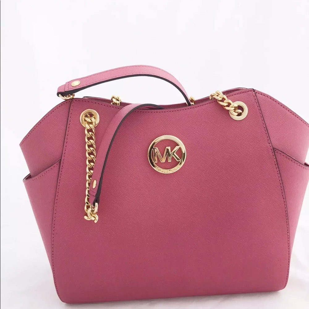 Gaby’sBags👜💕-Michael Kors Chain Tote Pink - Picture 5 of 7